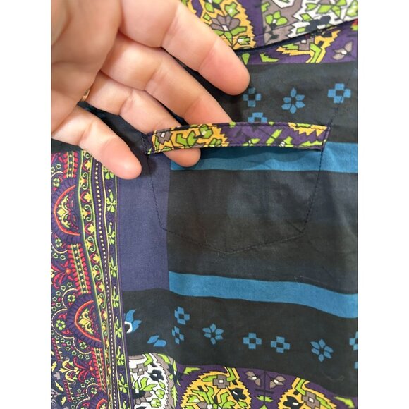 Signum Button Up Long Sleeve Shirt Fun Print Geometric Size Medium - Picture 7 of 8